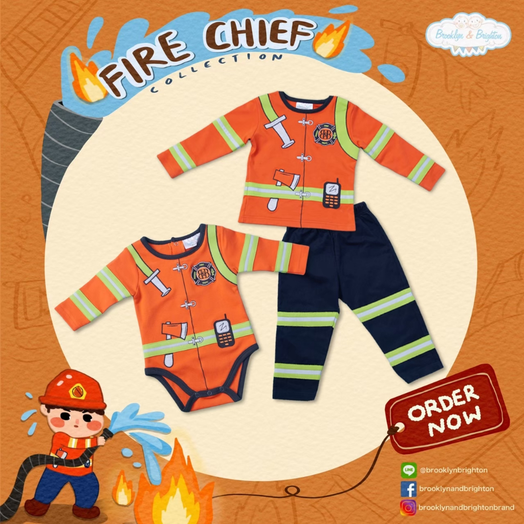 Fire Chief ชุดนักดับเพลิง เด็กผู้ชายและเด็กผู้หญิง