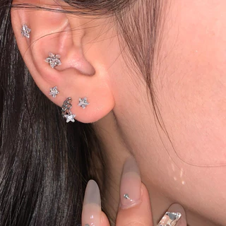 ⭐️ มีส่งด่วน⭐️ ต่างหูเงินแท้ ต่างหูเงิน รูปดาว 1คู่ พร้อมส่ง
