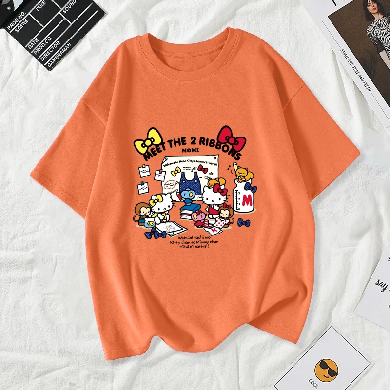 เสื้อยืดผู้หญิงแฟชั่นสาวลายการ์ตูนน่ารักฤดูร้อนเสื้อผ้าแฟชั่นส่วนเกาหลีสวมใส่สบายมาก#A189 - รูปที่ 2