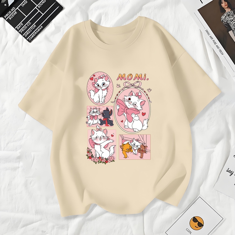เสื้อยืดผู้หญิงแฟชั่นสาวลายการ์ตูนน่ารักฤดูร้อนเสื้อผ้าแฟชั่นส่วนเกาหลีสวมใส่สบายมาก#A205