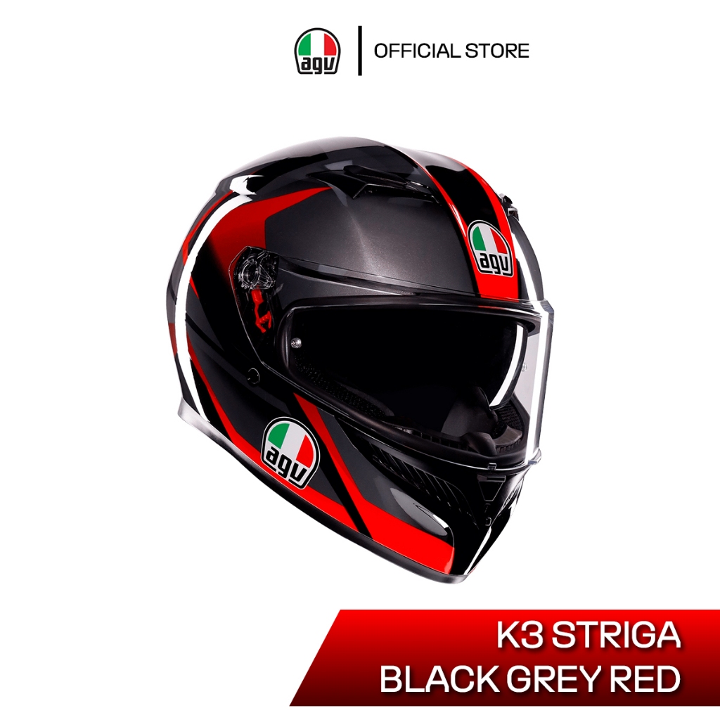 หมวกกันน็อค AGV K3 / STRIGA BLACK GREY RED