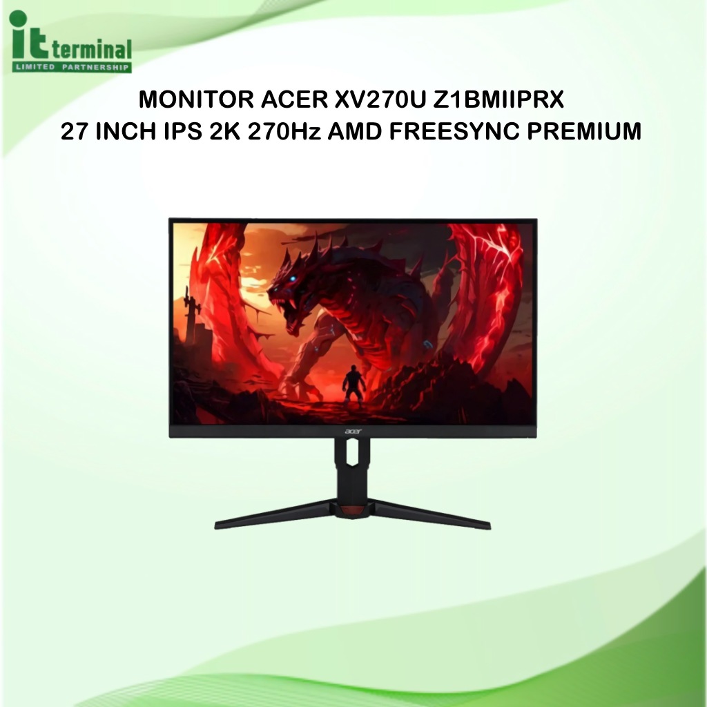 MONITOR (จอมอนิเตอร์) ACER XV270U Z1BMIIPRX - 27 INCH IPS 2K 270Hz AMD FREESYNC PREMIUM
