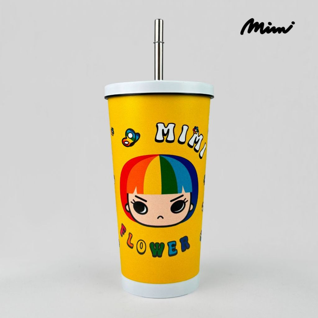 Mimi แก้วเก็บความเย็น ฟลาวเวอร์ สีเหลือง A9ZKYE
