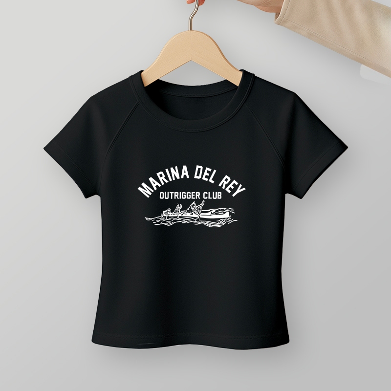 เสื้อครอปสั้น สกรีนลายตัวหนังสือy2k ครอปรัดรูป เอวลอย รูปที่ 4