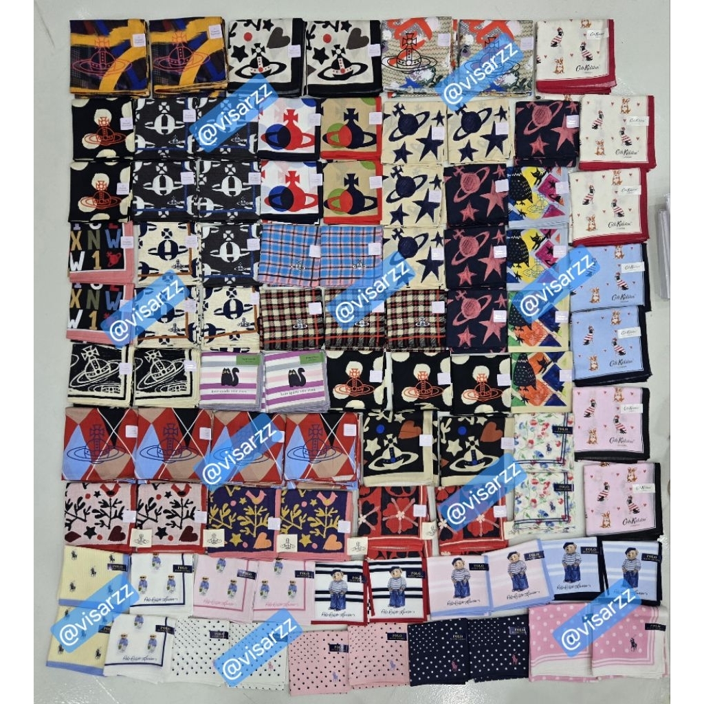 ใช้โค้ด20%25%1000 ลดเพิ่มได้อีก (แท้ พรัอมส่ง) ผ้าพันคอ ผ้าเช็ดหน้า Vivienne Westwood/Polo Ralph Lauren/Kate Spade