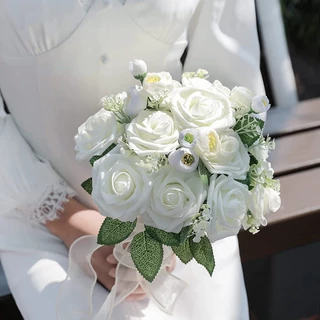 ช่อดอกไม้ ดอกกุหลาบวันวาเลนไทน์ ดอกnไม้ลวดกํามะยี่ ดอกnไม้วาเลนไทน์ ดอกไม้ปลอม