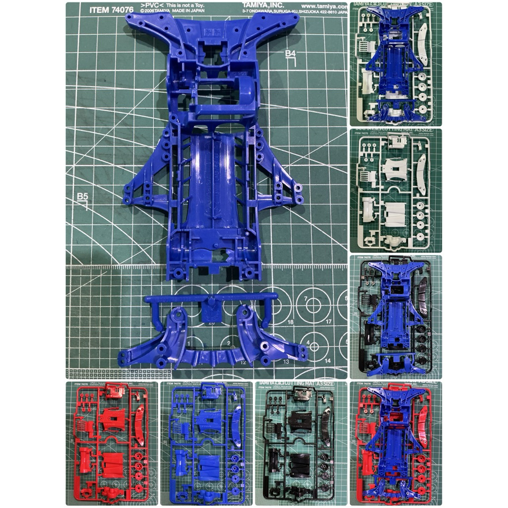 โครงFMAน้ำเงิน+พาท+หางหลัง  แท้ ของใหม่ โครงน้ำเงินระเบิดจากรถกล่อง Tamiya ❤️Korea V2