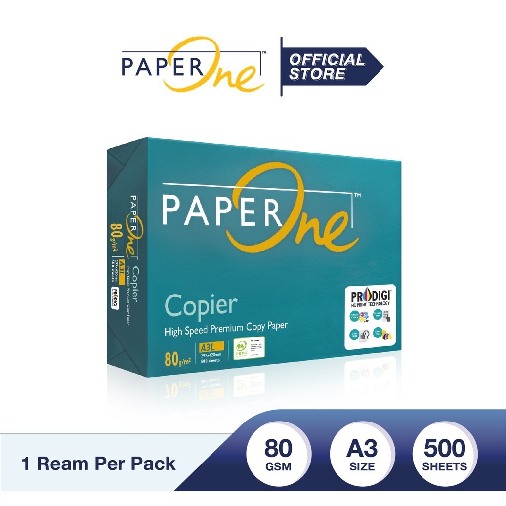 กระดาษถ่ายเอกสาร Paper One A3 80 gsm / 1 รีม