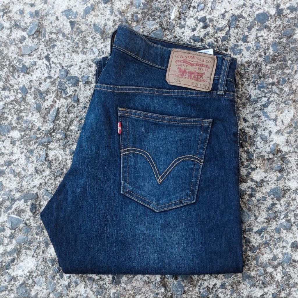 J23/36 กางเกงยีนส์มือสอง 514 เอววัดจริง 36.5" ยาวทั้งตัว 44" ปลายขา 9" ผลิต China ผ้ายืด 1%