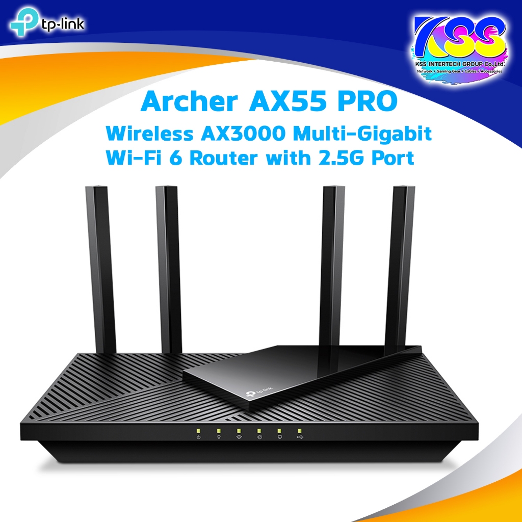 TP-Link Archer AX55 Pro AX3000 Wireless Router Multi-Gigabit with 2.5G Port ราเตอร์ไวไฟ6