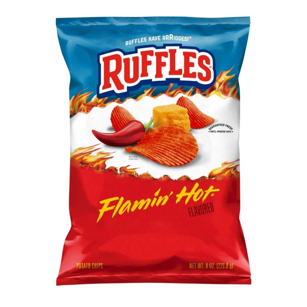 Ruffles Cheddar/Sour Cream Potato Chips/Original 184.2 g./Ruffles Flaming Hot184g