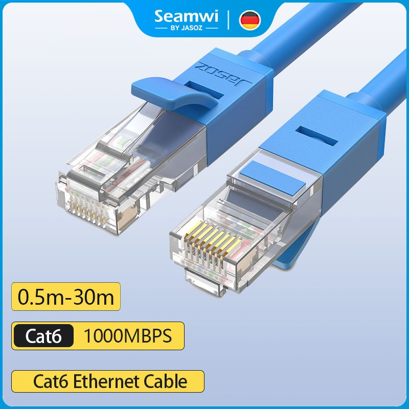 ⚡ส่งจาก กทม ⚡Seamwi สายแลน CAT6 1000Mbps ความเร็วสูง Cable Network Connector ความยาว 8m 10m 20m 30m