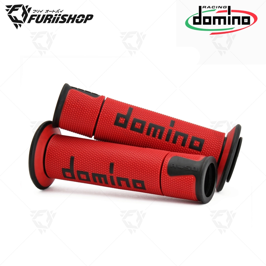 ปลอกแฮนด์ DOMINO A450 ปลายเปิด แดง-ดำ