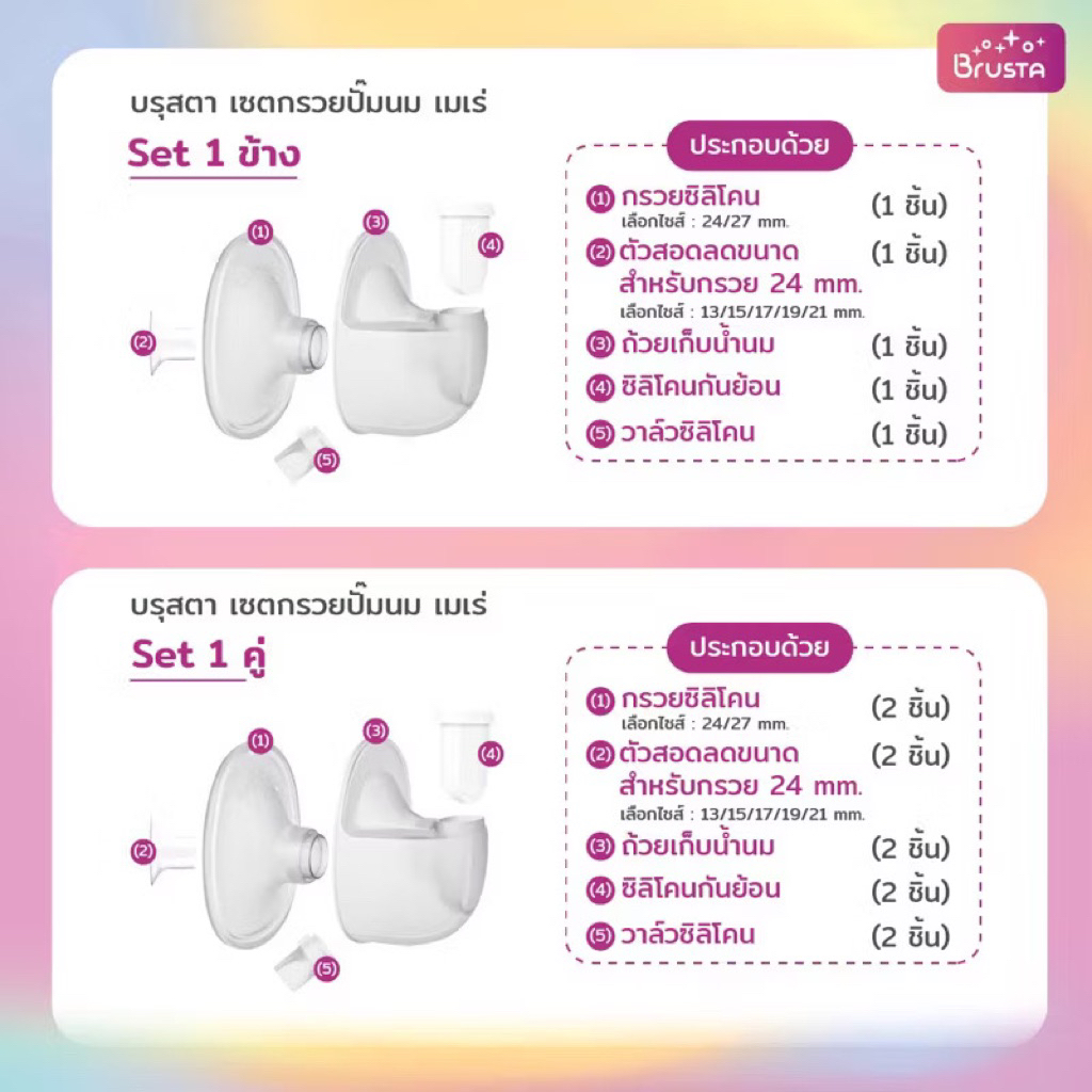 Set กรวยปั๊มนมเมเร่ Brusta Miracle mere’