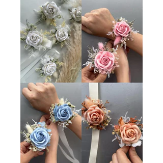 ส่งจาก กทม. คิวจัดทำ 2-3วัน ข้อมือ/เข็มกลัดพร้อมใช้ โทน ขาว ชมพู ฟ้า ส่งจาก กทม.