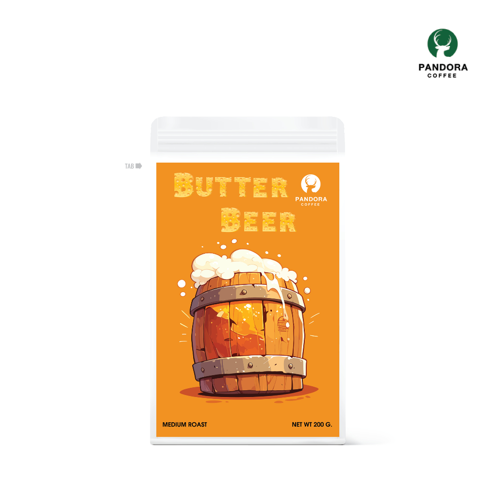 Pandora Coffee เมล็ดกาแฟ Butter Beer คั่วกลาง Medium Roast ขนาด 200 กรัม