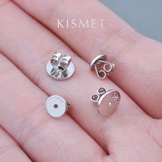 Kismet - Round Pad แป้นต่างหูโลหะ วงกลม ขนาด 6-8 มิล สีเงิน (Silver) วัสดุโลหะ Silver Alloy ชุบทองคำขาวโรเดียม | KM009