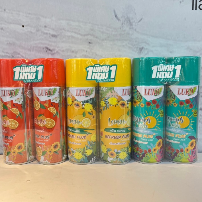 (1แถม1) Luko Refresh Plus Air Freshener ลูโก้ รีเฟรช พลัส แอร์ เฟรชเนเนอร์ ผลิตภัณฑ์ปรับอากาศ 300 มล