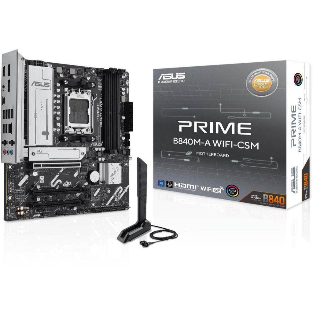 MAINBOARD (เมนบอร์ด) ASUS  PRIME B840M-A WIFI-CSM Ryzen 9000 AM5 DDR5 DP,HDMI mATX