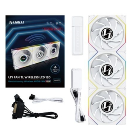 LIAN LI UNI TL120 WIRELESS LCD TRIPLE FAN WHITE 120MM