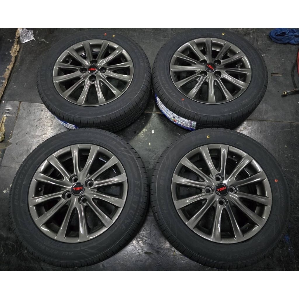 ล้อแม็ก Toyota แท้ขอบ 15 ใส่ Yaris Vios พร้อมยางใหม่ใช้ยาวๆ