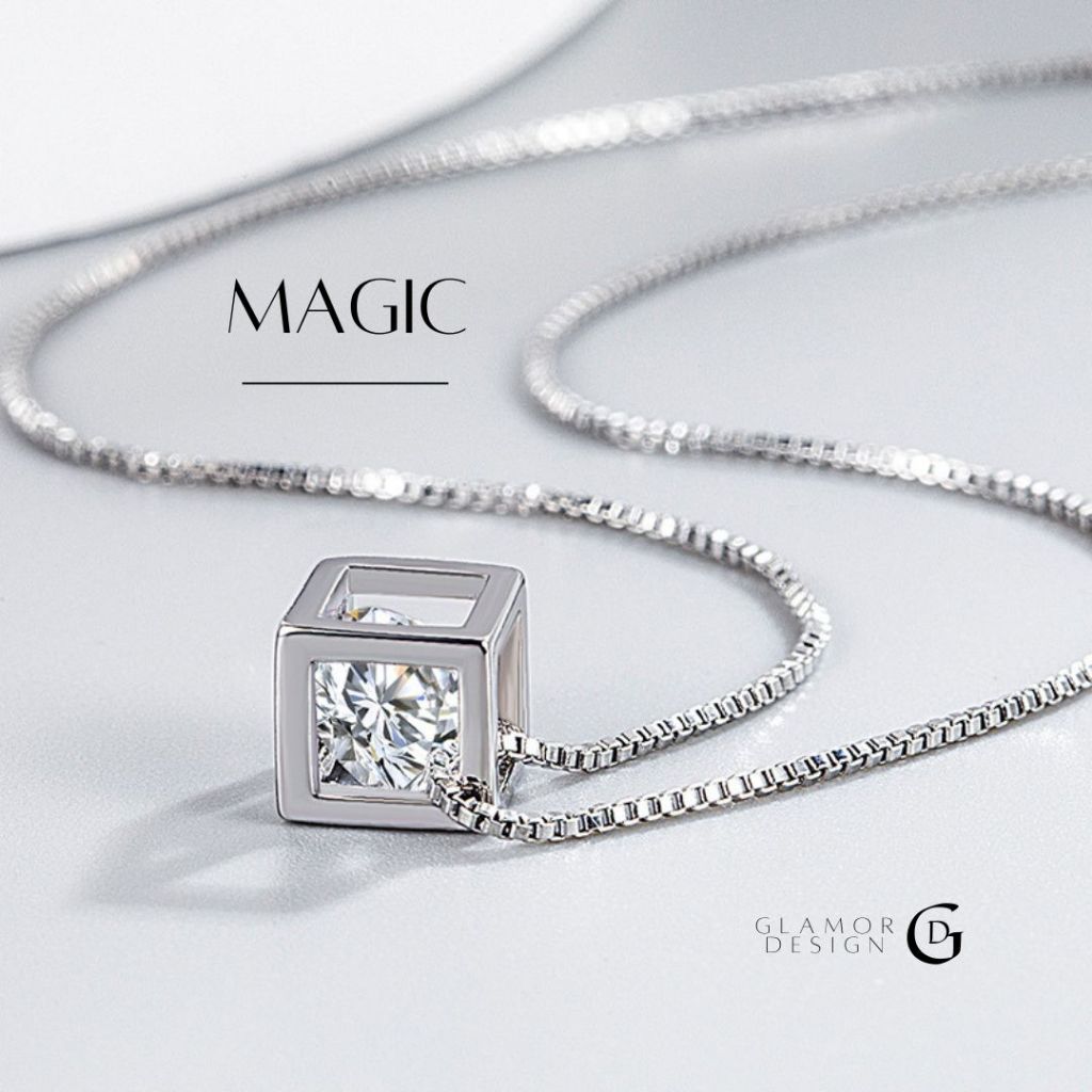GLAMOR✨สร้อยคอเงิน Magic จี้หยดน้ํา สร้อยแฟชั่น สร้อยหยดน้ำ สร้อยคอเงินแท้925 จี้เพชร สร้อยเพชร