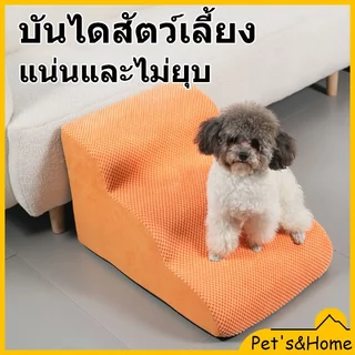 บันไดสัตว์เลี้ยง สุนัขขนาดเล็กบนโซฟาไปเตียง บันไดสกปรกทนต่อการลื่นสามารถถอดและล้าง