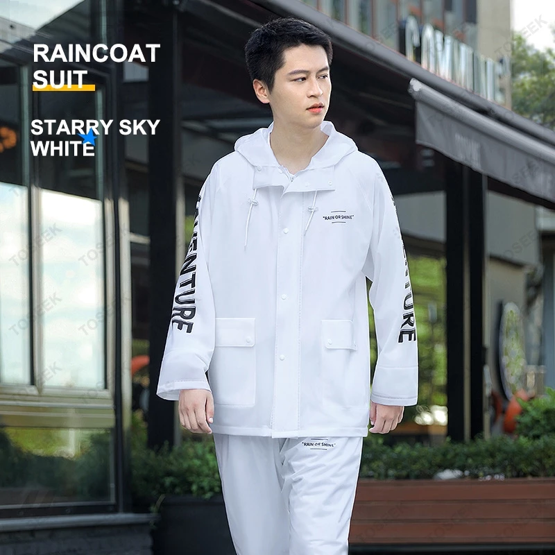 ชุดเสื้อกันฝนแบบสองชิ้น มีแถบสะท้อนแสงและหมวก thumbnail 6