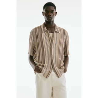 H&M(เอชแอนด์เอ็ม) เสื้อเชิ้ตดีไซน์ Crochet-look แบบ Regular …