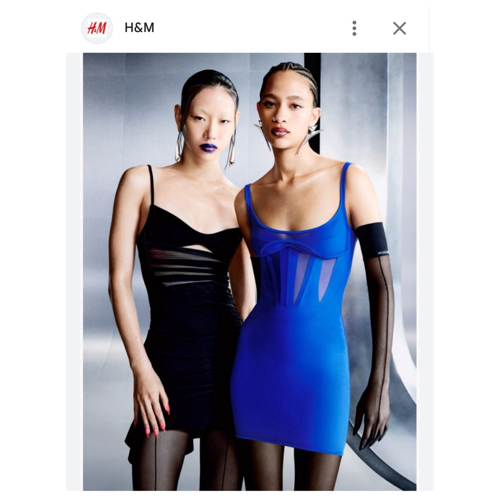 เดรสสั้น รัดรูป H&M x mugler แบรนด์เดียวกับที่ลิซ่าเคยใส่