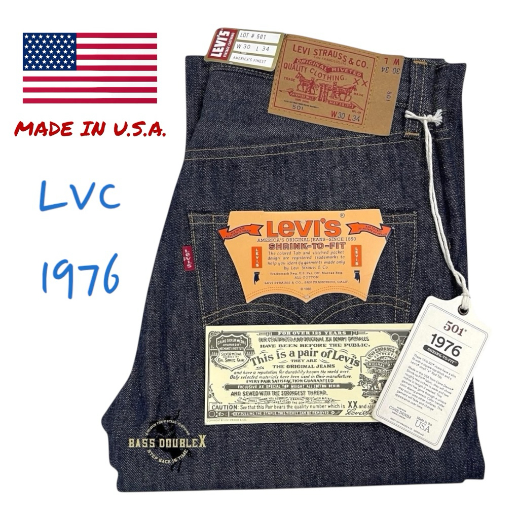 กางเกงยีนส์ Levi's LVC 1976 ริมแดง ผ้าดิบ MADE IN USA