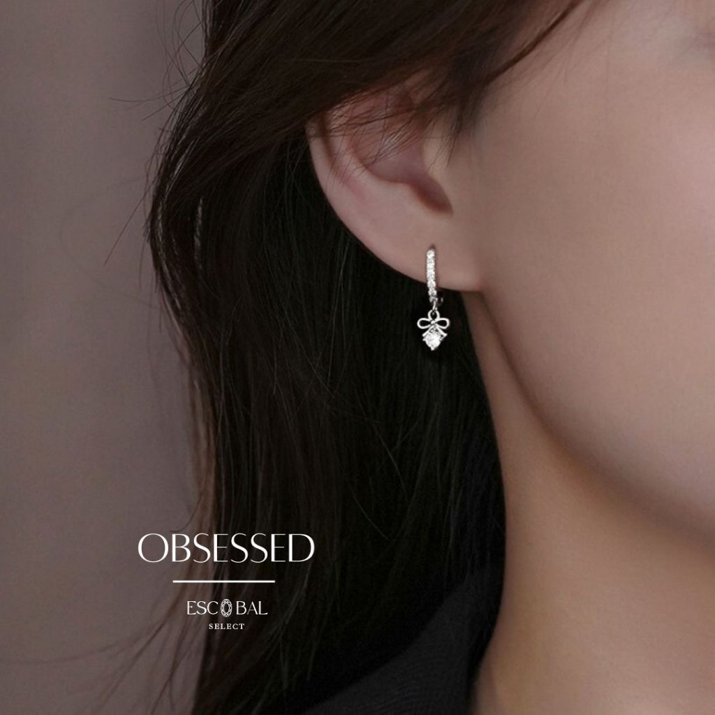 ESCOBAL ต่างหูเงินแท้ Obsessed ต่างหูเพชร ต่างหูแฟชั่น ต่างหูผู้หญิง สไตล์ใหม่ น้ำหนักเบา วาเลนไทน์