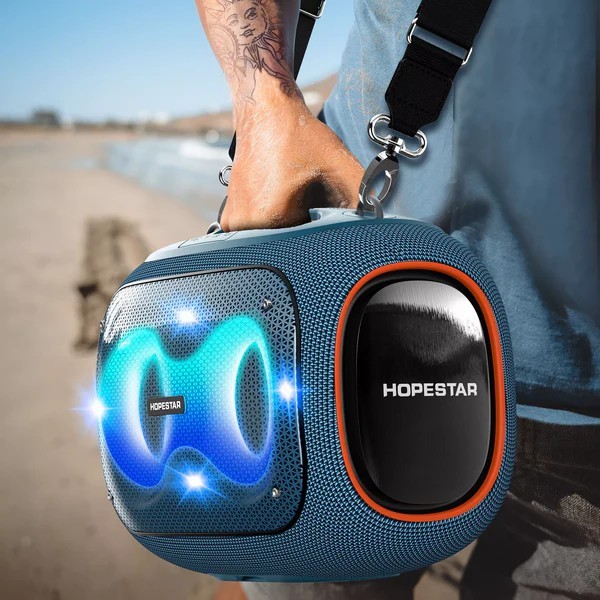 HOPESTAR Partybox ลำโพงบลูทูธ 120W BT5.3 กันน้ำ IPX6 แบต 22000mAh ไมค์ลอย 2 ตัว