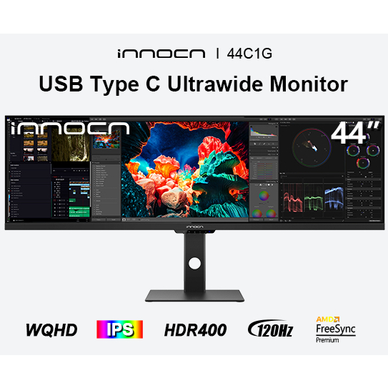 INNOCN 43.8" UltraWide 120Hz HDR400 Dual FHD Art Monitor, Premium FreeSync, IPS-ADS 10bit Panel, Pea