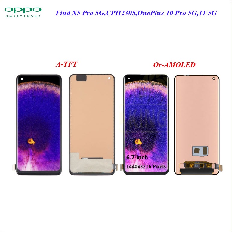 อะไหล่มือถือ จอ LCD.Oppo Find X5 Pro 5G,CPH2305,OnePlus 10 Pro 5G,OnePlus 11 5G+ทัชสกรีน 6.7 นิ้ว