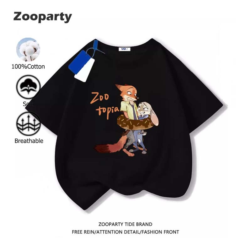 Zootopia เสื้อยืดเด็ก ฤดูร้อน ใหม่ 100% cotton สบายและนุ่ม ระบายอากาศได้ เสื้อยืดแขนสั้นสำหรับเด็ก ส่งเร็ว จัดส่งจากไทย - รูปที่ 2