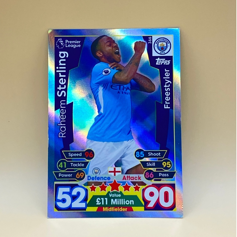 #366 Raheem Sterling Freestyler Topps Match Attax 17/18 Near Mint Condition