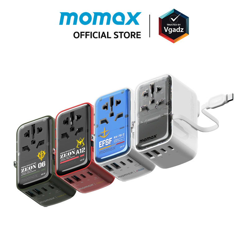 Momax - หัวชาร์จ+หัวแปลงปลั๊กไฟ รุ่น 1-World+ Flow 4-Port 35W พร้อมสาย USB-C ในตัว