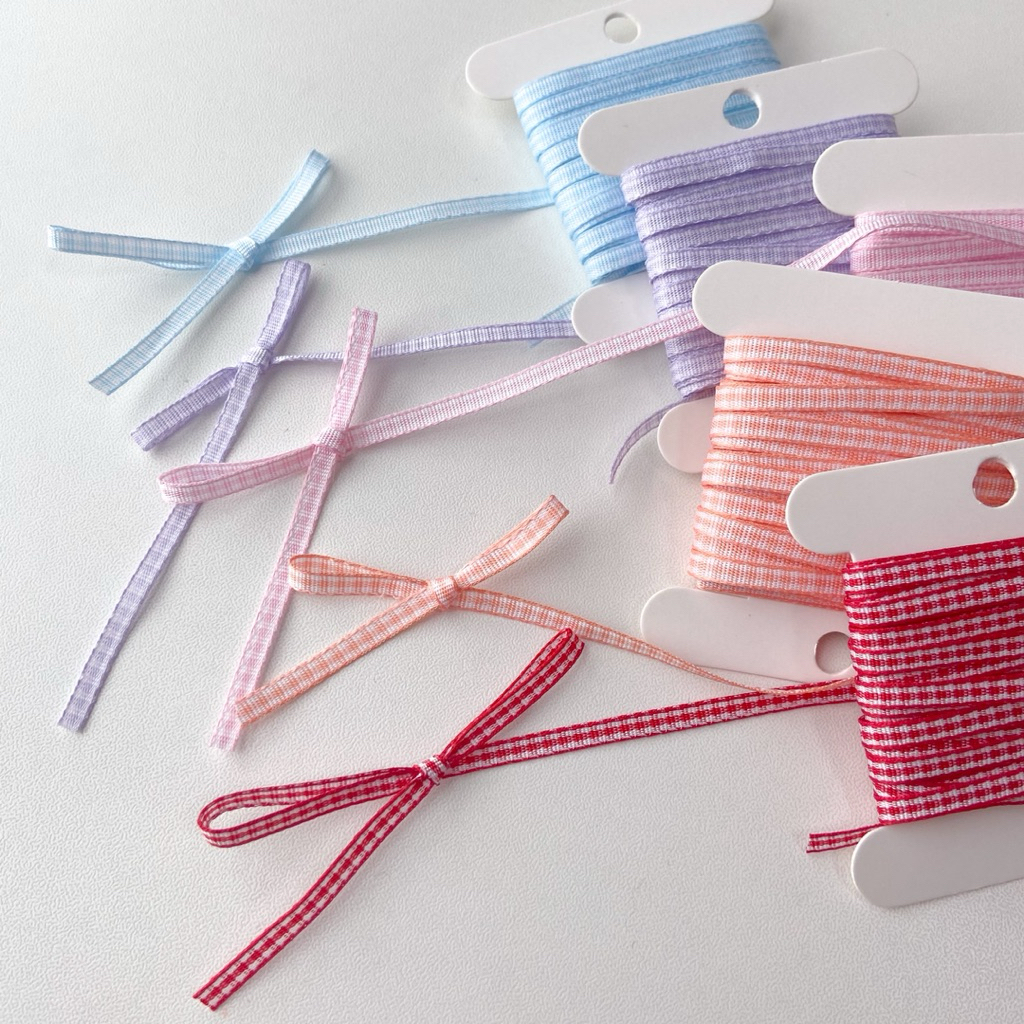 ♡  พร้อมส่ง | (5 หลา) Scott Ribbon โบว์ ริบบิ้น สก็อต ขนาด 3 mm / 0.3 cm
