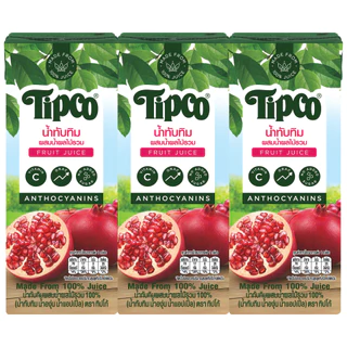 [เเพ็ก3] TIPCO น้ำทับทิม Pomegranate&Mixed fruits juice 100% ขนาด 200 ml.