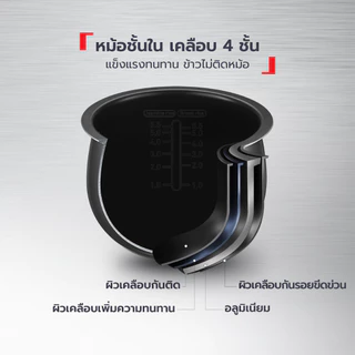 Tefal หม้อหุงข้าวไฟฟ้า กำลังไฟ 750 วัตต์ ความจุ 1.8 ลิตร รุ่น RK732166 -White
