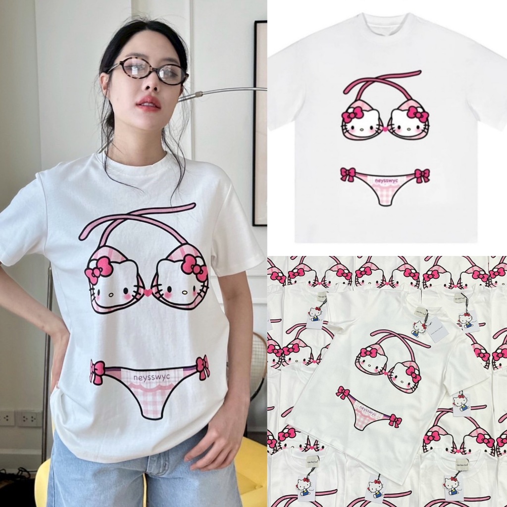 🍊 VL “Hello kitty T-shirt“ เสื้อยืดคอกลมแขนสั้น ลายคิตตี้น่ารักมากกกก เนื้อผ้าดี น่ารักมาก งานสกรีนสีสวย คมชัด