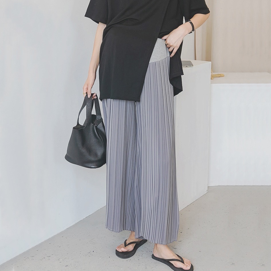 กางเกงคนท้อง - กางเกงขายาวอัดพลีทสำหรับคุณแม่ตั้งครรภ์ เน้นความใส่สบาย ผ้าติดแอร์ใส่แล้วเย็นสบายมาก - รูปที่ 6