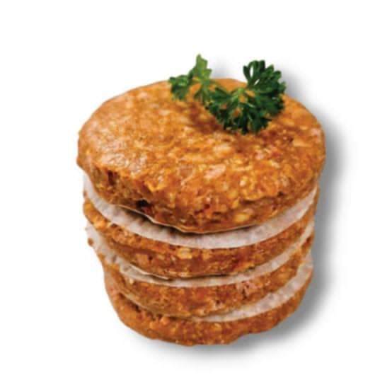 Premium Spicy Cajun chicken burgers 150g x 4pack.-เบอร์เกอร์ไก่คาจันรสเผ็ด 150 กรัม x 4