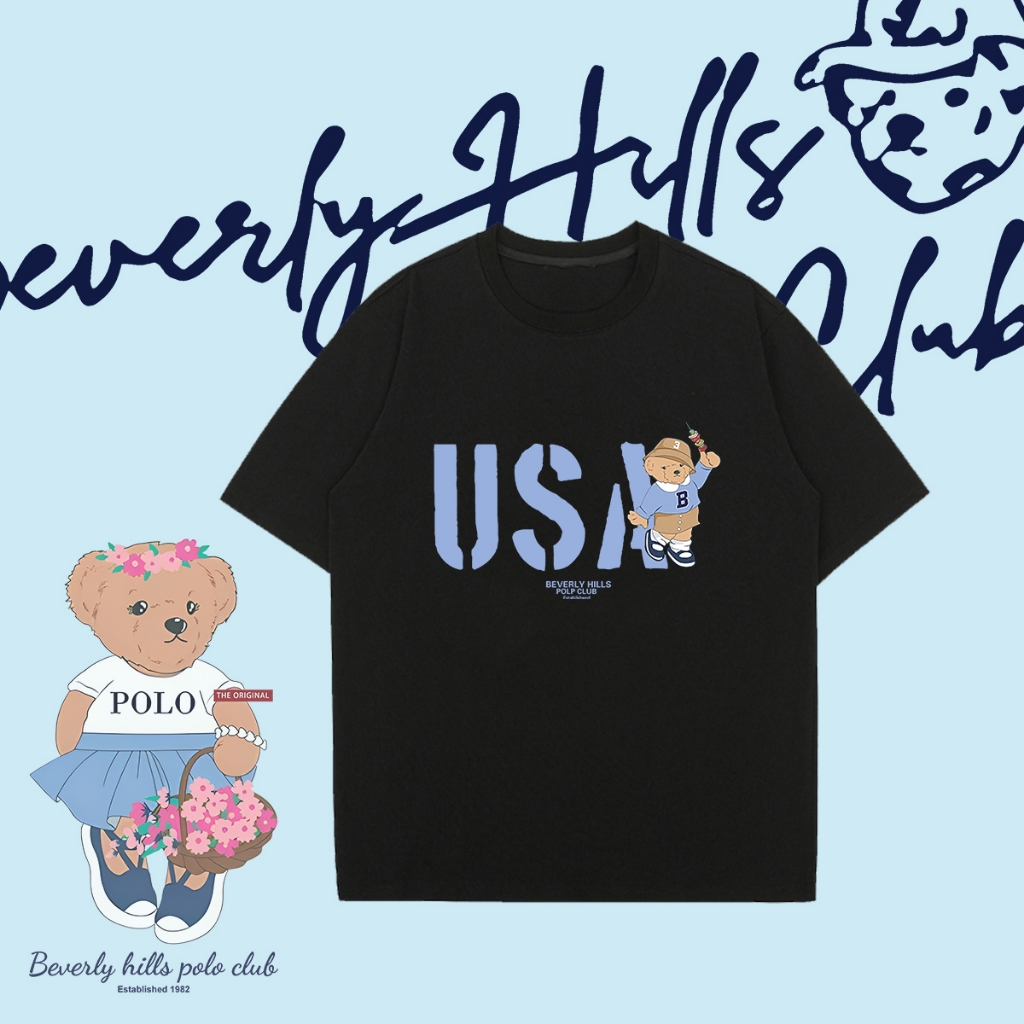 เสื้อโปโล Beverly Hills Polo Club แขนสั้นแบบฝรั่งเศส