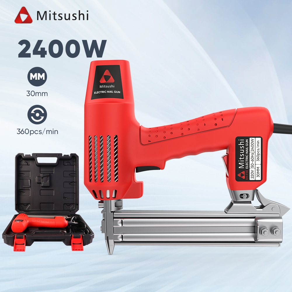 Mitsushi เครื่องยิงตะปูไฟฟ้า 2400W ยิงตะปูไฟฟ้า ขาเดี่ยว F30 ปืนยิงตะปูลม ปืนลมยิงตะปู แม๊กไฟฟ้า