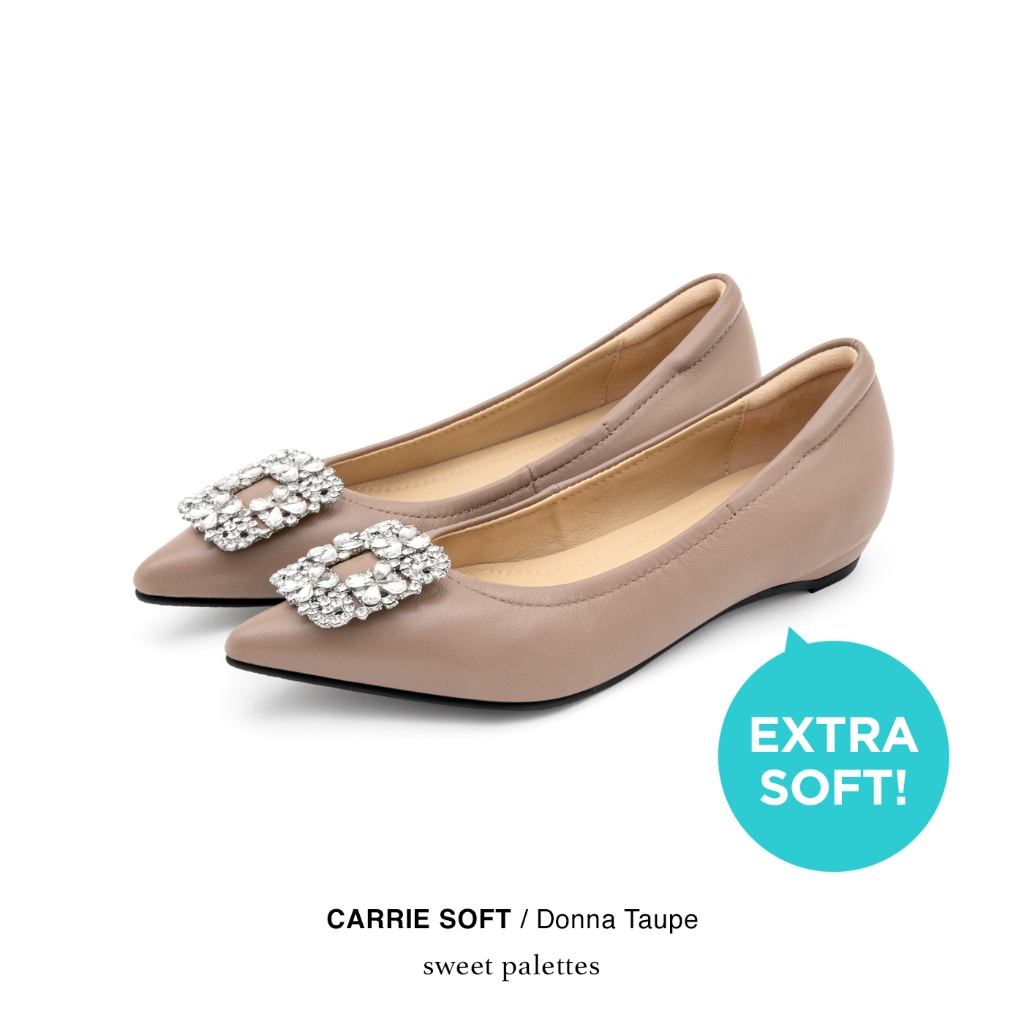 Sweet Palettes รองเท้าหนังแกะ Carrie Soft Donna Taupe