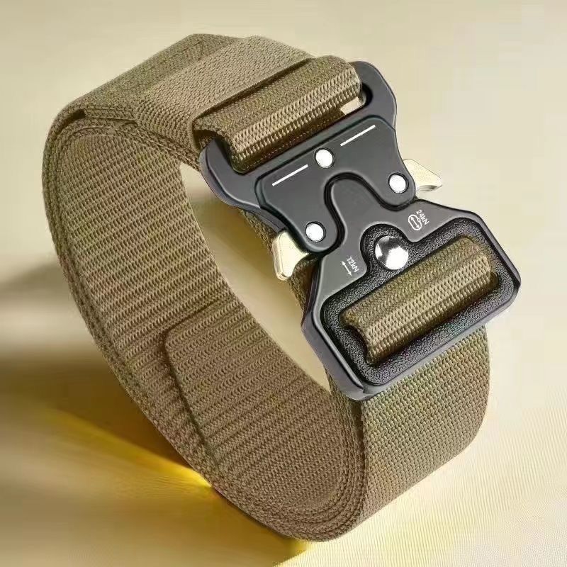 แฟชั่น ผ้าใบ เข็มขัดผู้ชาย หัวเข็มขัดอัตโนมัติ ความยาวปรับได้ ทนต่อการสึกหรอ（มี 5 สี） - รูปที่ 2