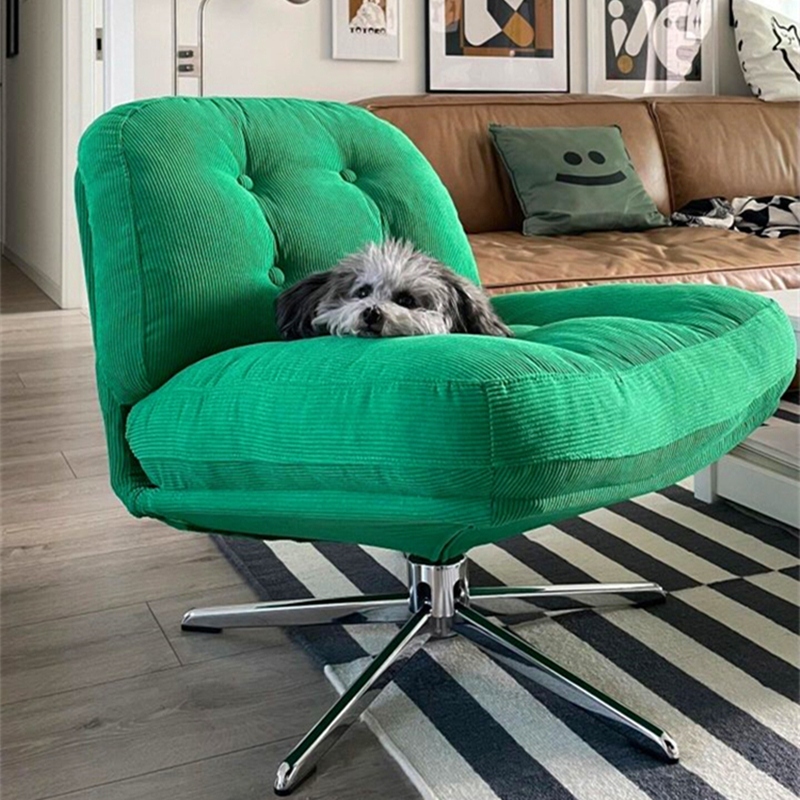 HOME เก้าอี้โซฟา Dewey Green เก้าอี้พักผ่อน Corduroy ผ้านำเข้าที่เป็นมิตรกับ ด้านใน เบาะนั่งกว้าง รูปทรงเฉพาะตัว