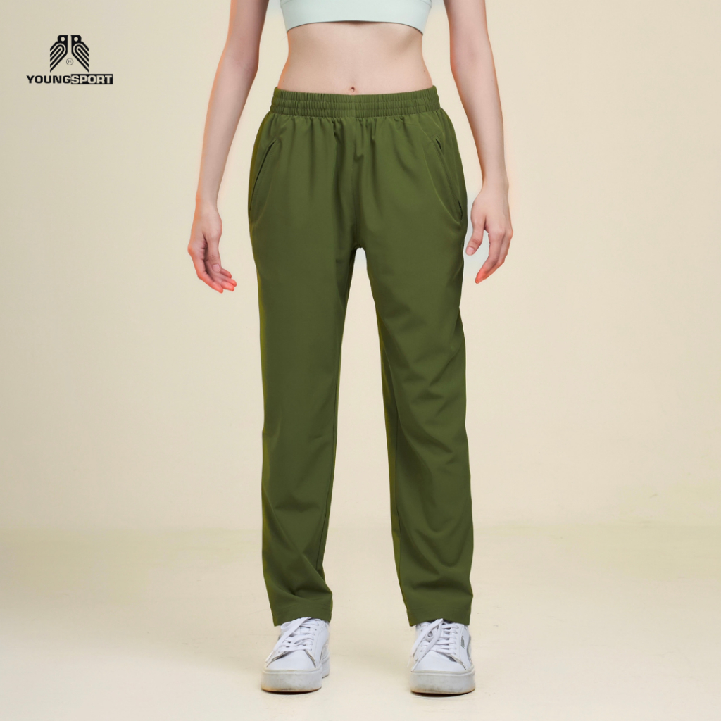 NEW Young Sport Long Pants I Y-3051 I กางเกงขายาวผ้าร่มผู้หญิง ระบายอากาศได้ดี ผ้าเบา เย็นสบาย